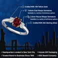 thumbnail image 2 of Gem Stone King 925 Silver and 10K Yellow Gold Red Rhodolite Garnet and Lab Grown Diamond Engagement Ring for Women | 1.24 Cttw | Oval 7X5MM | Gemstone January Birthstone | Size 5, 2 of 6