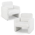 thumbnail image 1 of Costway 2 PCS Chenille Accent Chair with Removable Lumbar Pillow Thick Seat Cushion Backrest, 1 of 9