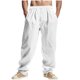 thumbnail image 1 of Pantalones largos para hombre, informales, holgados, de pierna ancha y con bolsillos con cordón, rectos, de poliéster., 1 of 7