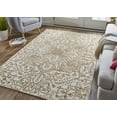 thumbnail image 3 of Feizy Belfort Transitional Medallion, Ivory/Brown, 8' x 10' Area Rug Easy Care Stain Resistant Water Resistant Vintage Damask Design Carpet for Living Dining Bed Room, 3 of 6