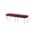 thumbnail image 5 of Accent Bench with Tufted Velvet Seat and Mirrored Legs Purple - Saltoro Sherpi, 5 of 5