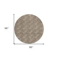 thumbnail image 3 of HomeRoots 594985 8 ft. Brown & Beige Round Geometric Washable Indoor & Outdoor Area Rug, 3 of 5