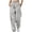 Gray, variant on Womens Solid Color Straight Leg Pants Elastic Waist Loose Fit Soft Breathable Fabric Relaxed Silhouette Casual Daily Wear Full Length Trousers