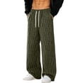 thumbnail image 2 of CQONEPT Big and Tall Straight Leg Pants for Mens Casual Work Lightweight Breathable Pant Drawstring Fall Winter Outdoor Trousers with Pockets Green 5XL, 2 of 7