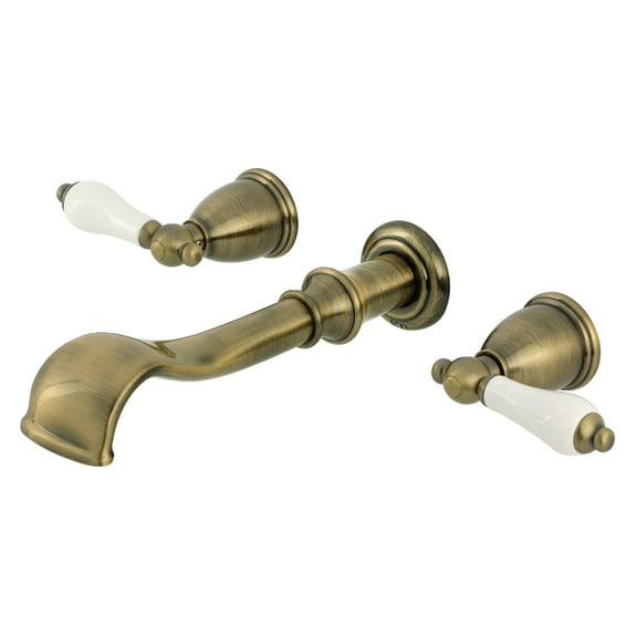 Kingston Brass KS5023PL  Two-Handle Wall Mount Roman Tub Faucet, Antique Brass