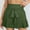 Army Green, variant on Casual Wide Leg Shorts for Women 2025 Summer Elastic Waist Loose Tiered Beach Vacation Shorts with Belt