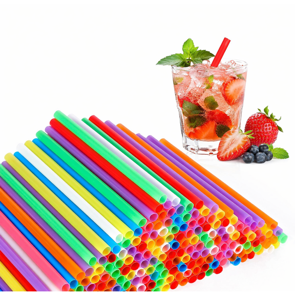 500 Pcs 5 Inch Plastic Straws, Short Drinking Straws for Coffee Cocktail Bar, 0.24" Wide Disposable Short Straws for Club Party Kitchen Color