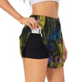 thumbnail image 3 of Lsque Cute Blue Frog Printed Women's Running Shorts with Liner Pockets,Elastic Quick Dry Workout Athletic Gym Yoga Shorts,Womens High Waist Shorts-, 3 of 9