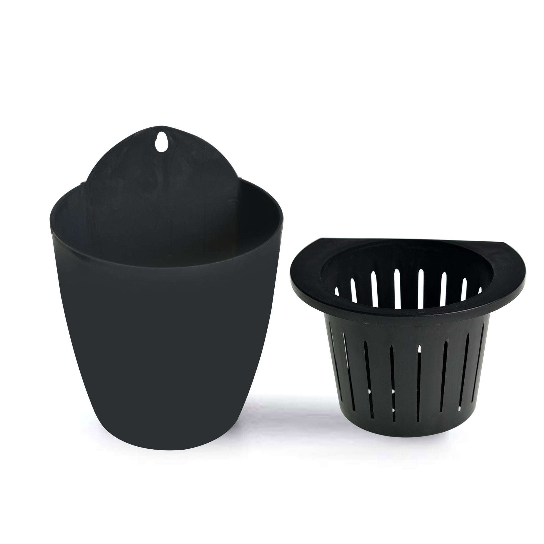 Bloem Lucca 13 In. Black Plastic Self-Watering Hanging Basket Planter LHB1300 - The Home Depot - Foto 5