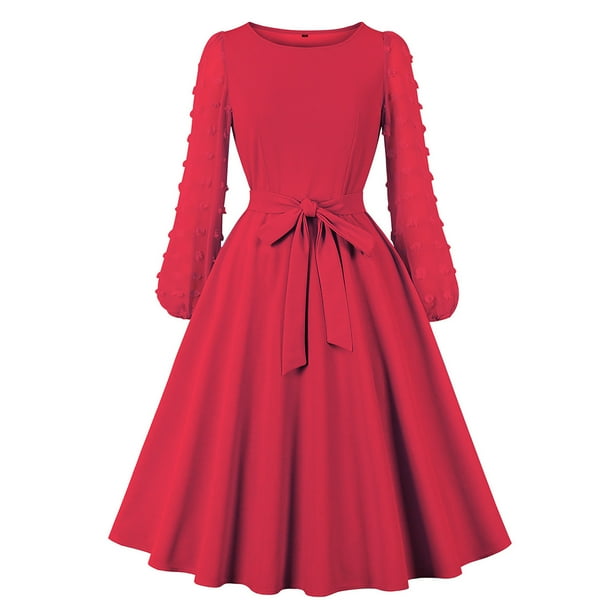 Red dress with long sleeves cocktail 2025