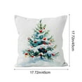 thumbnail image 3 of Uutvery Christmas Pillow Covers 17.7x17.7 Inches,Xmas Snowman Tree Pillow Cover,Winter Decorative Pillows Sofa Couch Bed Living Room,Merry Christmas Farmhouse Decoration,Xmas Indoor Decor, 3 of 6