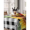 thumbnail image 6 of Rustic Sunflower Table Cloth 60x102 Inch Rectangle, Country Floral Pastoral Black Buffalo Plaid Waterproof Tablecloth Washable Table Cover for Party Picnic Dinner Decor, 6 of 9