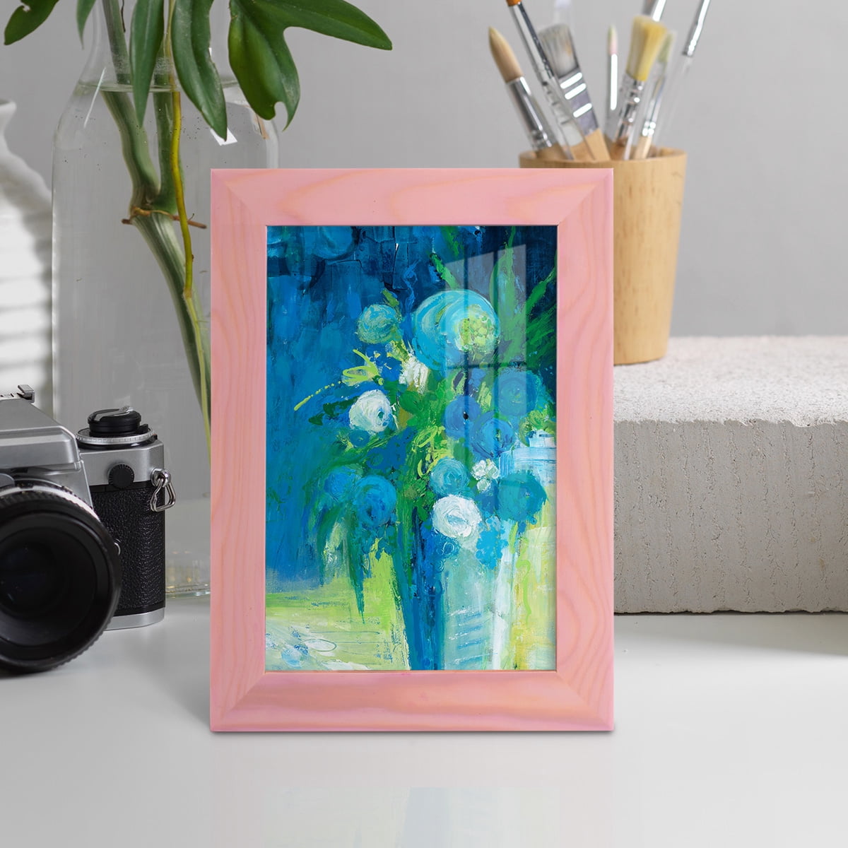 Literal Imaginings -Framed Print w/glass-Sunset Pink