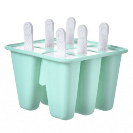 

Popsicle Molds 6 ice trays Silicone Ice Pop Molds Reusable Easy Release Ice Pop Maker Popsicle with handle