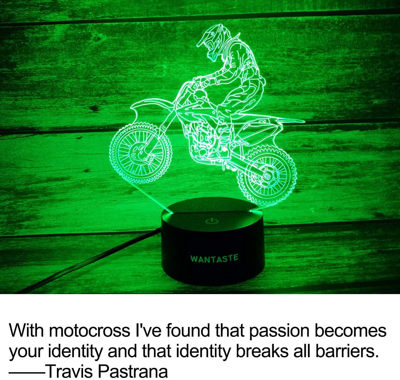Motocross 3D Lamp Gift with Remote, Dirt Bike Decor Toys for Boys Girls Room, 7 Colors Changing Nightlight Bedside for Kids Baby