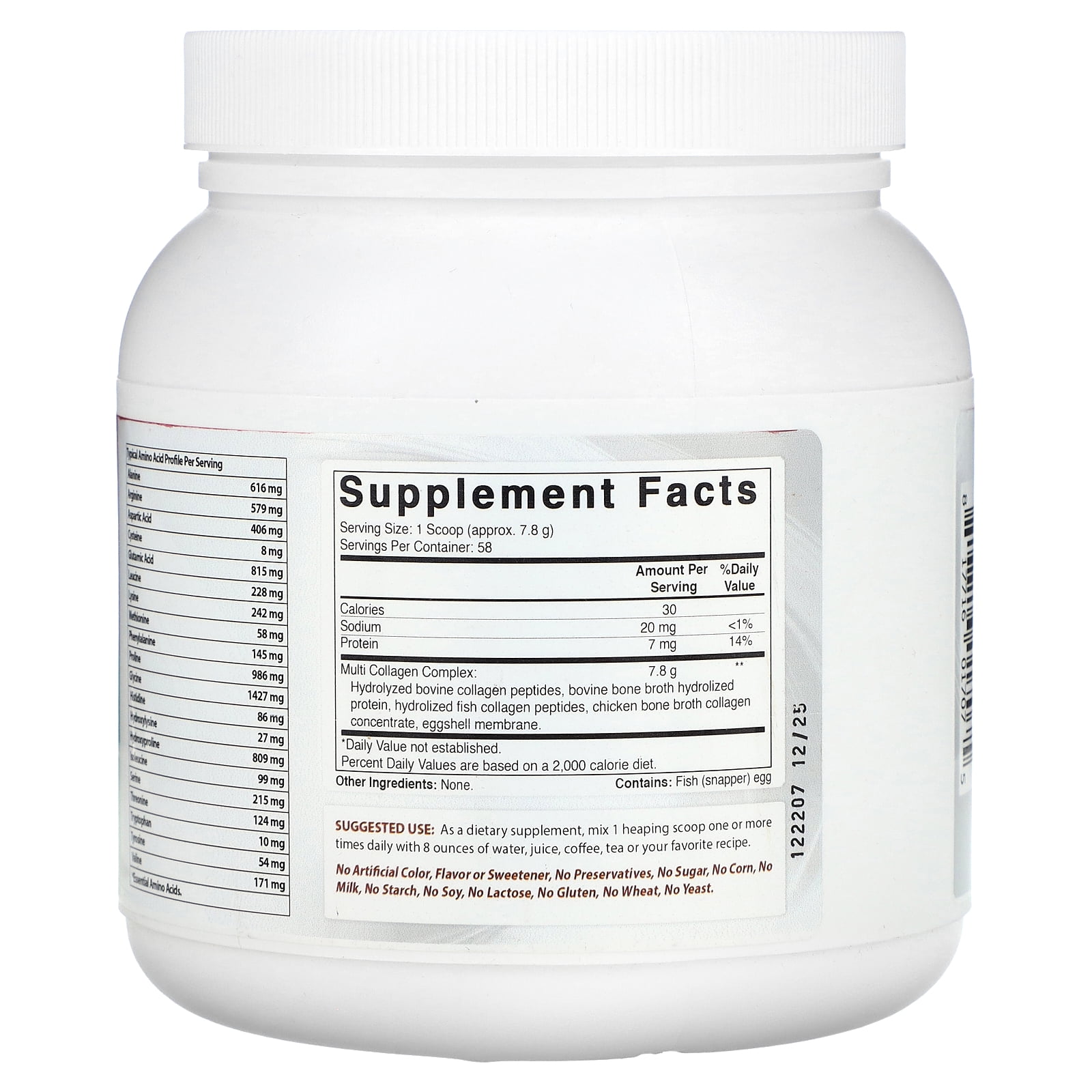 Best Naturals Multiple Collagen Peptides Protein Unflavored - Grass Fed, Type I, II, III, V, X - 1 lb