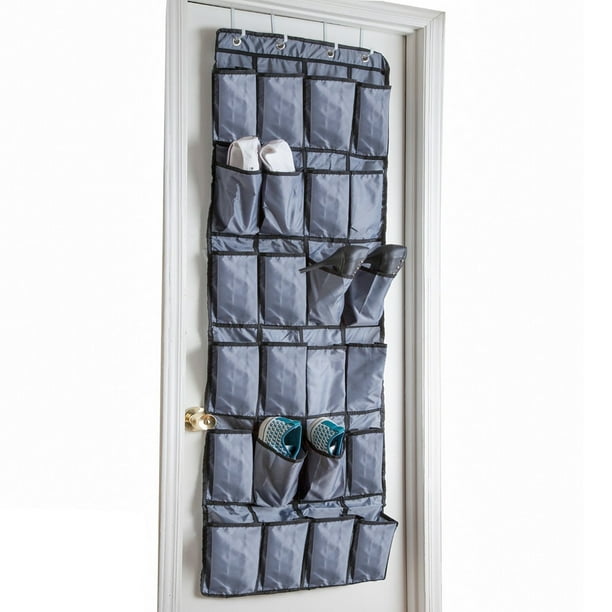 24 Pockets Shoe Storage Rack Over The Door Oxford Cloth Hanging Shoe
