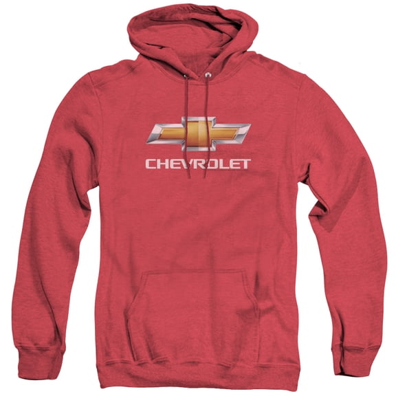 Chevrolet Chevy Bowtie Stacked Adult Heather Hoodie Sweatshirt Red