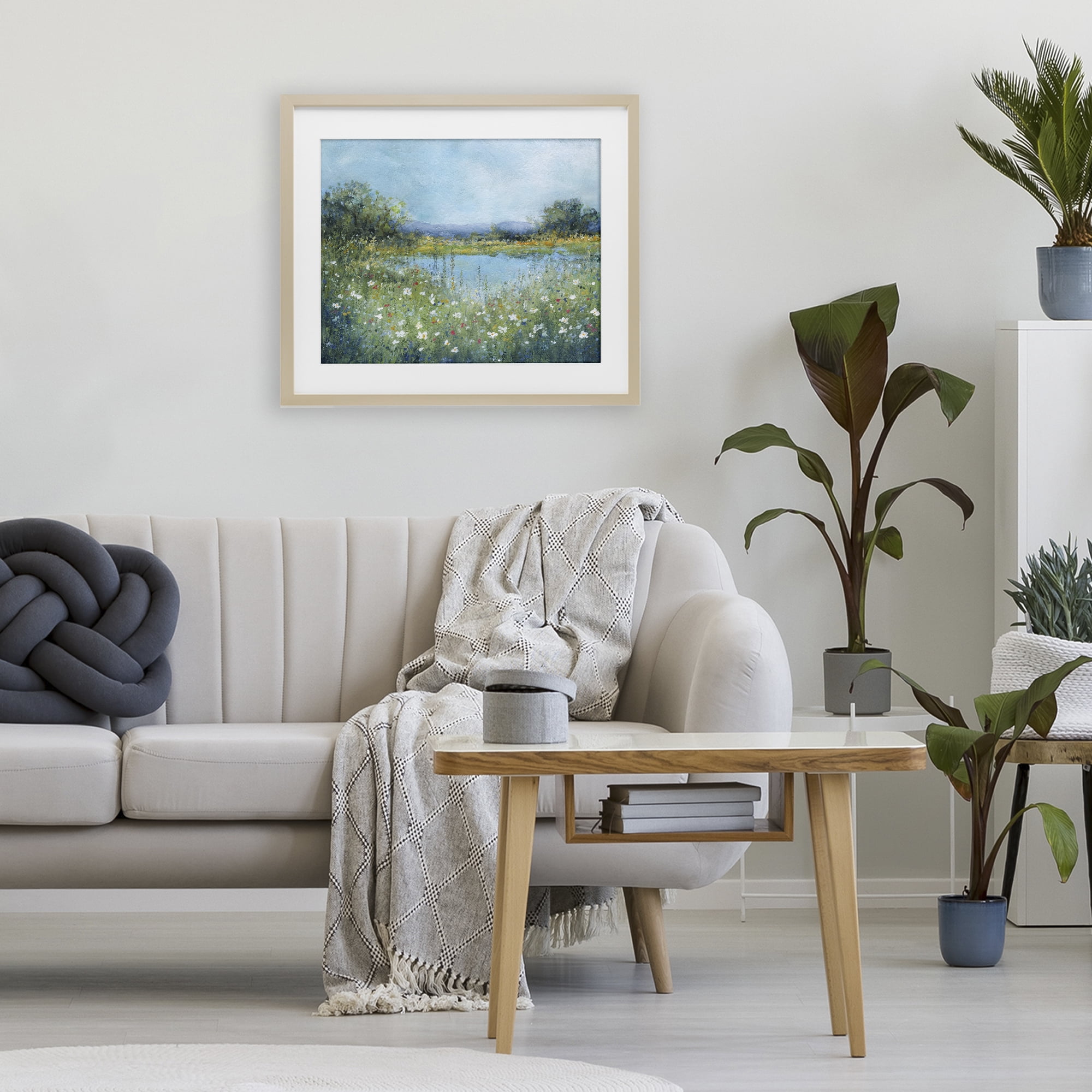 Stupell Industries Impressionist Meadow Surrounding Pond Birch Framed Print Under Glass, design by Carol Robinson