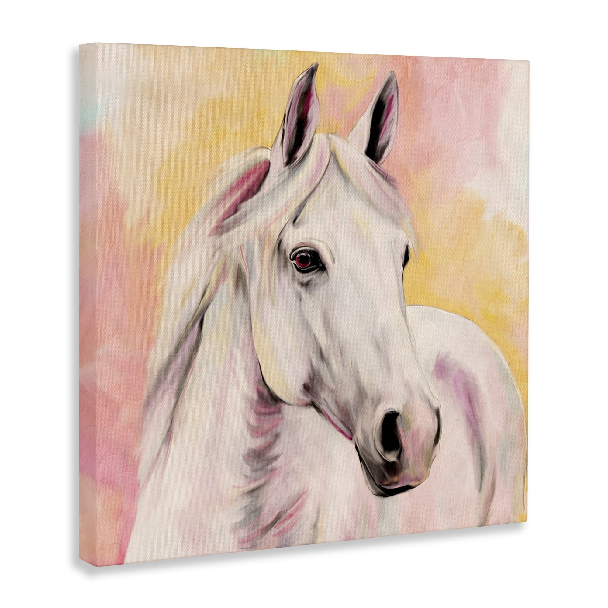 Sunset White Horse Canvas Wall Art, design by Kim Allen