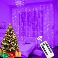thumbnail image 3 of 1 cortina de luces LED de 3 x 3 m, luces navideñas, guirnalda navideña para árbol de Navidad con 8 modos de control remoto, decoraciones navideñas para fiestas y el hogar, 3 of 5