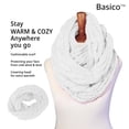 thumbnail image 2 of BASICO White Infinity Scarf for Women Winter Chunky Knitted Scarves Warm Circle Cable Loop, 2 of 6