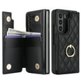 thumbnail image 2 of Dteck for Samsung Galaxy Z Fold 6 Wallet Case with Ring and Credit Card Holder, Cash Slot, Premium Leather Magnetic Clasp Kickstand Heavy Duty Protective Cover,Black, 2 of 7
