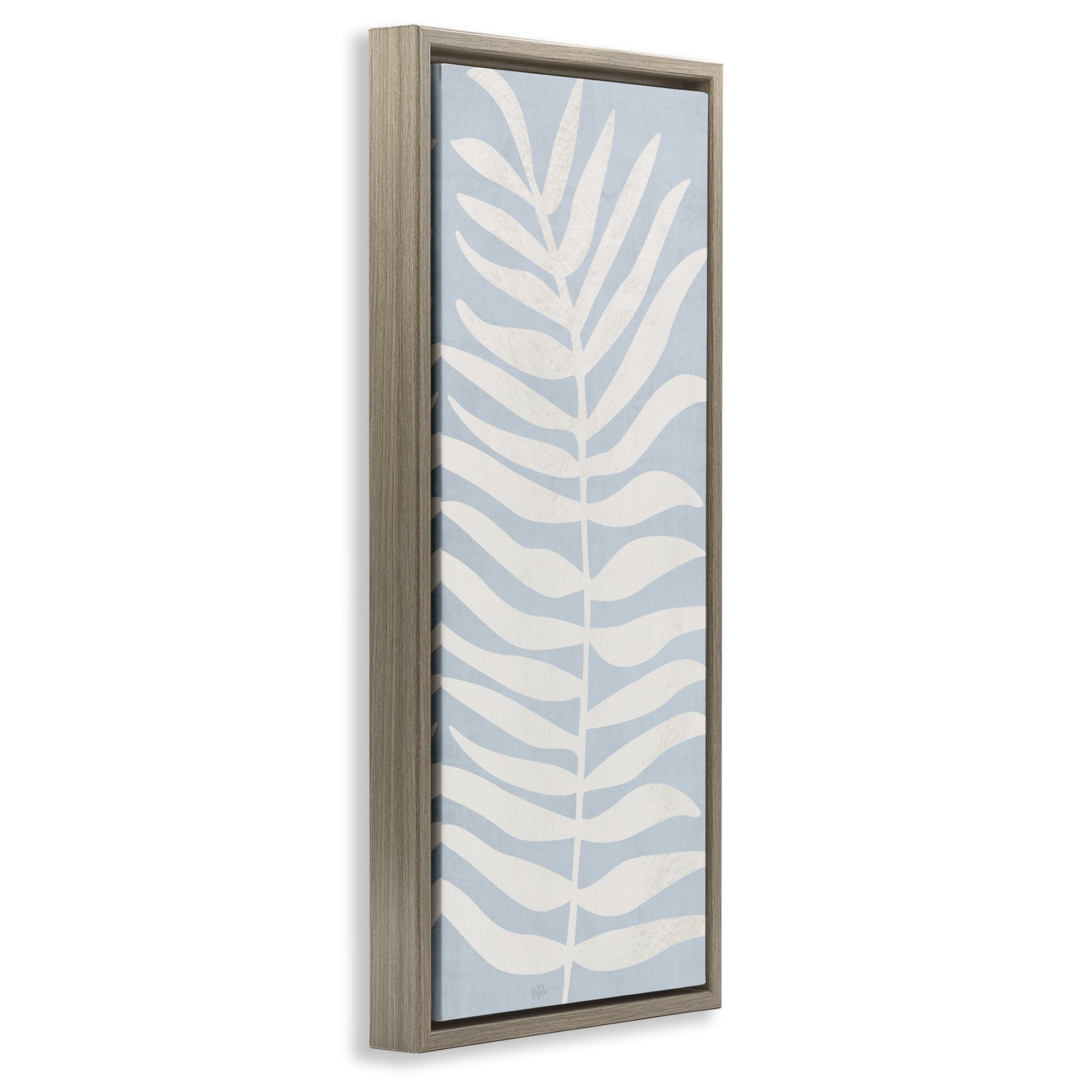 Stupell Industries Minimal Leaf Silhouette Brown Framed Floater Canvas Wall Art, design by Natalie Carpentieri