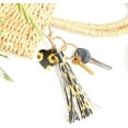 thumbnail image 3 of HSHDLDF Women Leather Tassels Keychain Car Circle Key Rings Gift Bag Hanging Buckle, 3 of 3