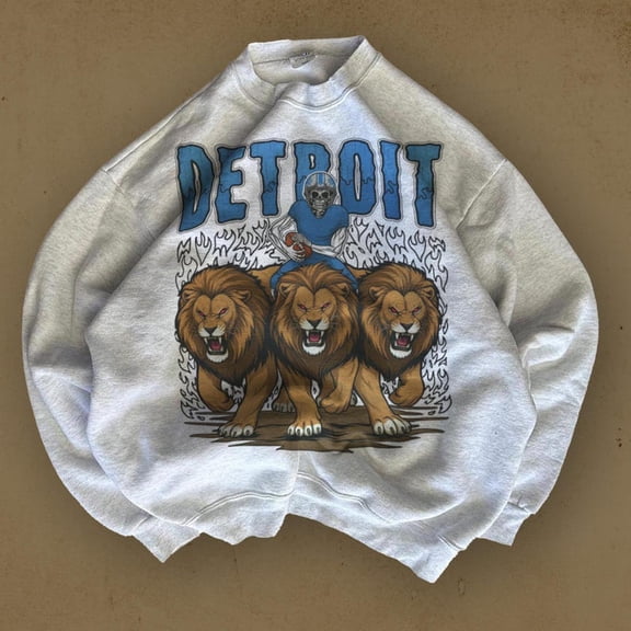 Vintage Detroit Football Sweatshirt, Retro Lions 90s Crewneck, Old School Football Fan Sweater