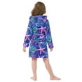thumbnail image 4 of FORMRS Niños Bathrobe Unisex Hooded Robe Soft Plush Pajamas Sleepwear, Size 7-9T, Neon Pink Starfish, 4 of 7