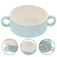 thumbnail image 3 of Shisuyan 1Pc Double Handle Ceramic Soup Bowl Restaurant Rice Dessert Bowl Pudding Bowl, 3 of 8