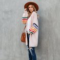 thumbnail image 1 of Automne Hiver Cardigan Ample à Rayures pour Femmes Grande Taille, 1 of 9