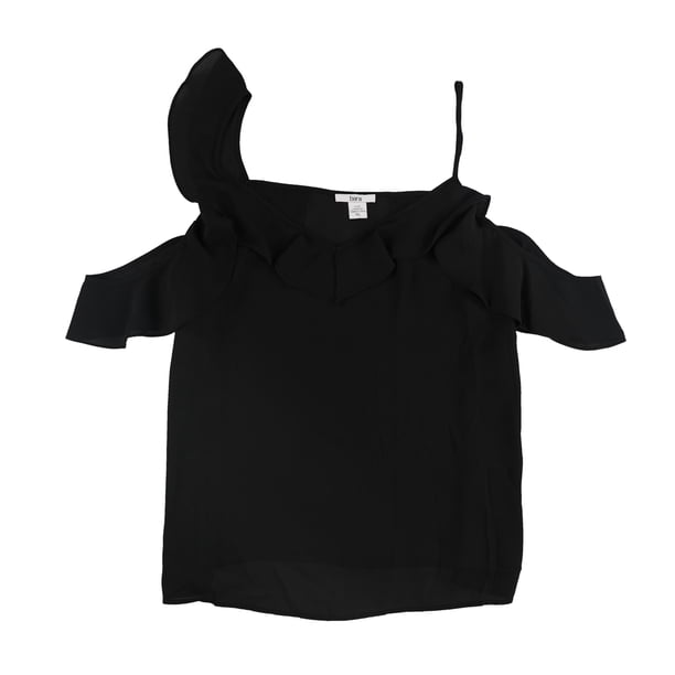 Blusa asimétrica bar III con hombros descubiertos para mujer negro extragrande