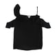 thumbnail image 1 of Blusa asimétrica bar III con hombros descubiertos para mujer negro extragrande, 1 of 2