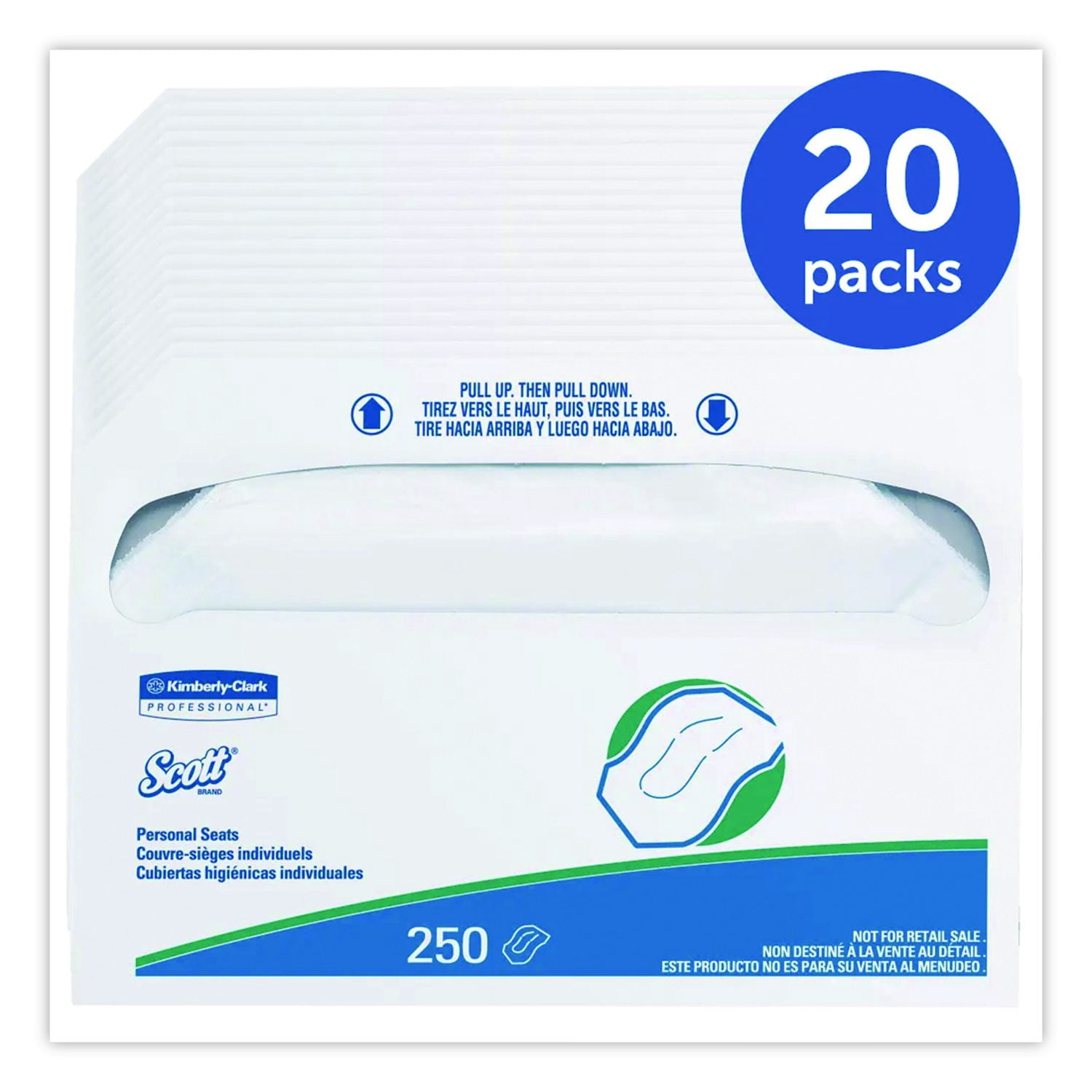 Scott® Personal Seats Toilet Seat Covers, 14.5 X 17, White, 250/pack, 20 Packs/carton