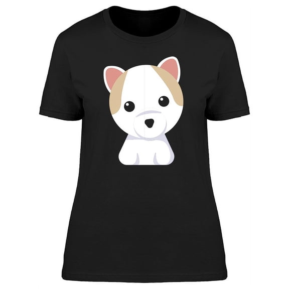 White Puppy In Flat Style T-Shirt Women -Image by Shutterstock, Female Small