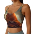 thumbnail image 2 of Rateoe Maple Leaf Meditating Chihuahua Print Womens' Sports Bras Scoop Neck Sports Vest- Padded U Back Seamless High Impact Support, 2 of 7