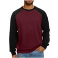 thumbnail image 1 of Styesk Chemises pour Hommes Mode Décontractée Patchwork Col Rond Chandail à Manches Longues, 1 of 5