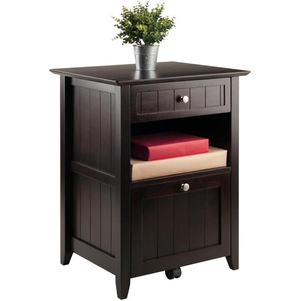 Winsome Burke 2-Drawer Transitional Solid Wood File Cabinet in Coffee