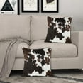 thumbnail image 6 of Western Cow Print Pillow Covers 18x18 Inch Set of 2 Brown Black White Cowhide Throw Pillow Covers Animal Skin Farmhouse Pillow Case for Home Couch Bed Sofa Decor, 6 of 6