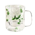 thumbnail image 2 of sunsanly 220/300ML Double Walled Glass Cups with Insulated Handle Clear Glass Coffee Mugs Heat Resistant Floral Design Drinking Mug for Tea, 2 of 7