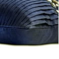 thumbnail image 4 of Designer Navy Blue 12"x24" (30x60 cm) Lumbar Pillow Cover, Silk Pintucks & Crystal Oblong Pillow, Striped Pattern Modern Style - Crystal Dreams Navy, 4 of 4