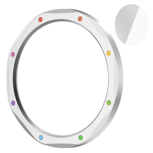 Anti-Scratch Watch Bezel Protection Cover with Tempered Film for S3/S3 eSIM and S4/S4 eSIM Watches, Stainless Steel Frame