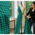 thumbnail image 5 of Soimoi Green Cotton Cambric Fabric Check & Dots Print Sewing Fabric Yard 58 Inch Wide, 5 of 7