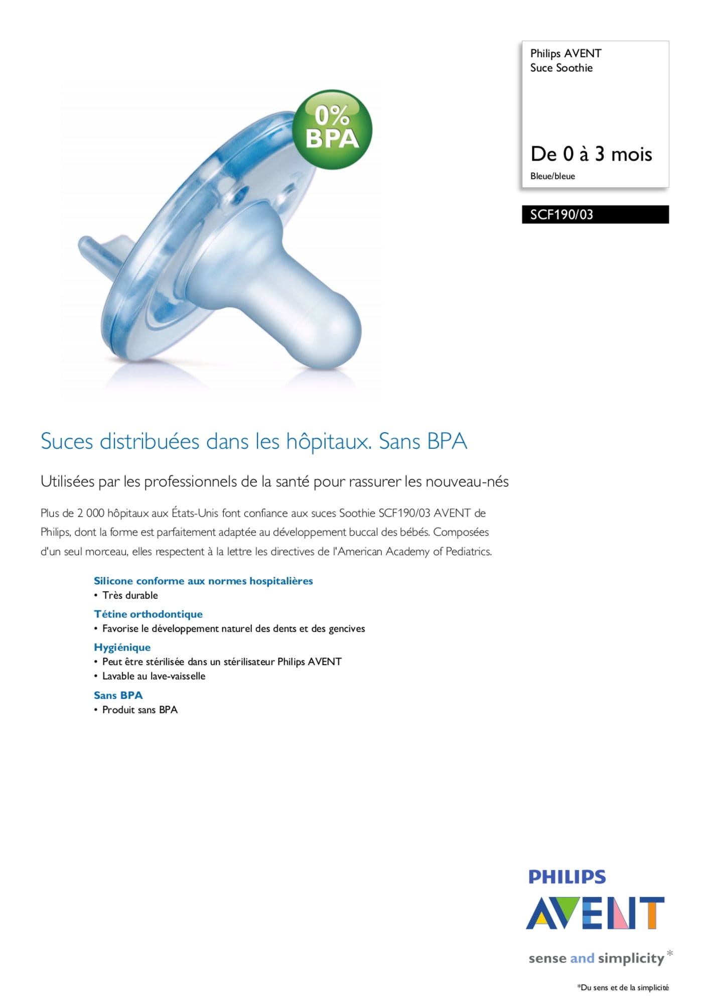 Philips Avent Soothie Pacifier Blue 0 3 Months 4 Pack Walmart Com