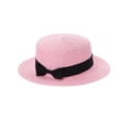 thumbnail image 3 of PULLIMORE Womens Summer Beach Sun Straw Hat Travel Outdoor UV Hats Elegant Bow Hat (Pink), 3 of 11