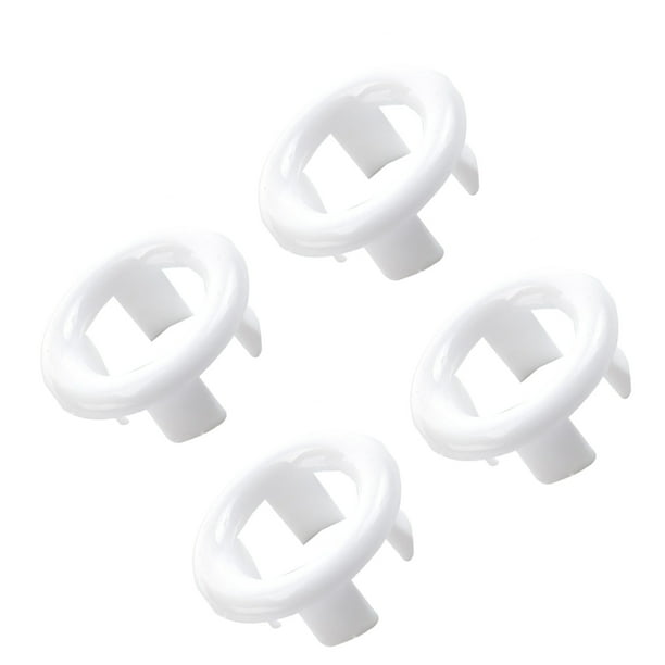 Billuyoard 4 bolsas de accesorios de desbordamiento de bayoneta ABS-solución estable y resistente para lavabos cubierta de anillo decorativa con Juegos de accesorios de baño hueco blanco