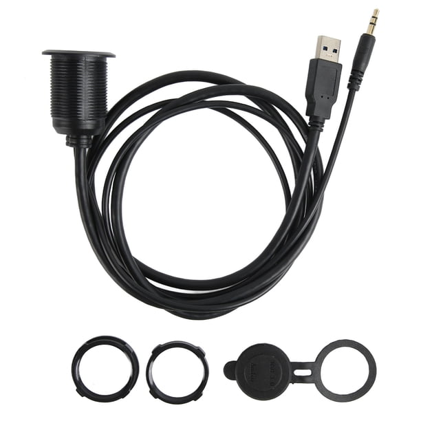 Cable de descarga para montaje en coche USB 3,0 de 3,5mm, Cable de transferencia de datos Plug and Play AUX, Cable de descarga para montaje en coche para motocicleta y automóvil