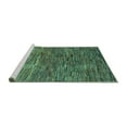 thumbnail image 2 of Ahgly Company Machine Washable Indoor Square Abstract Turquoise Blue Contemporary Area Rugs, 3' Square, 2 of 4